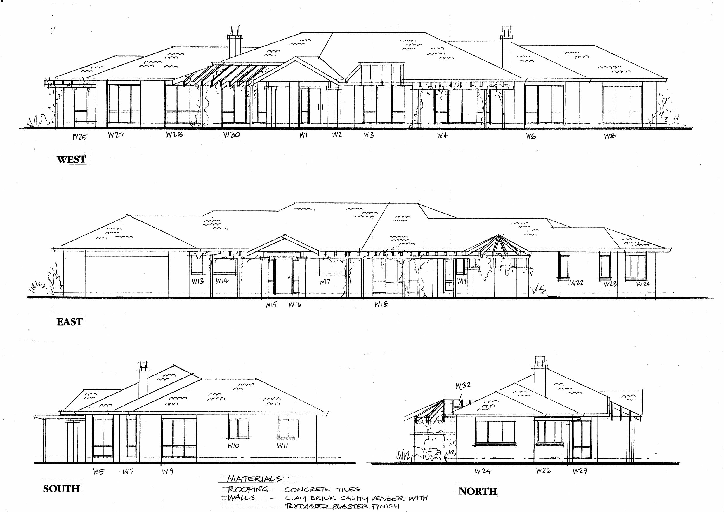 Elevations for Akatarawa House, Akatarawa Valley