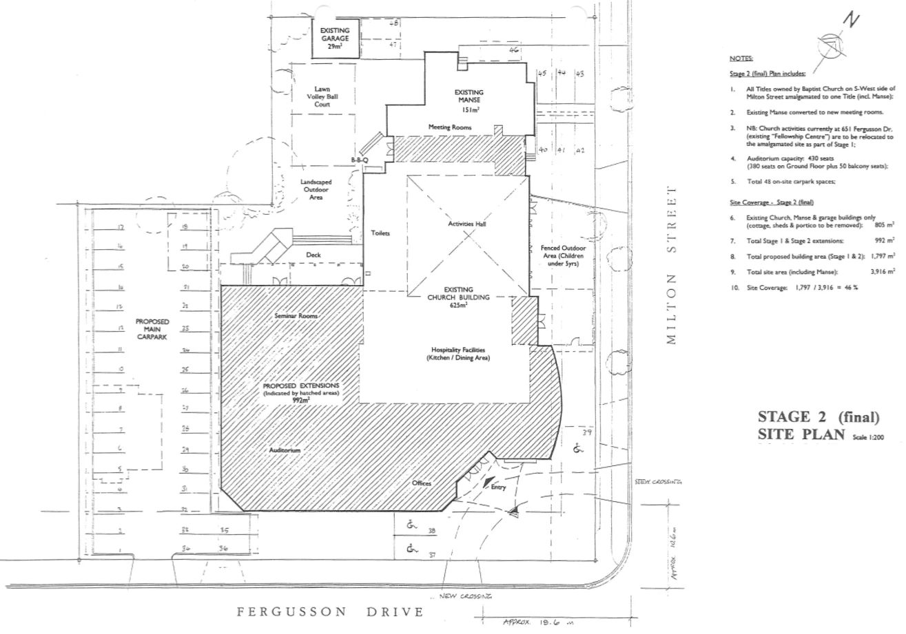 Developed Design - Site Plan for Upper Hutt Baptist Church