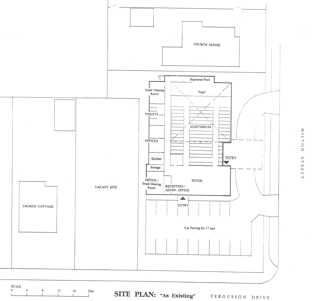 Existing site plan for Upper Hutt Baptist Church
