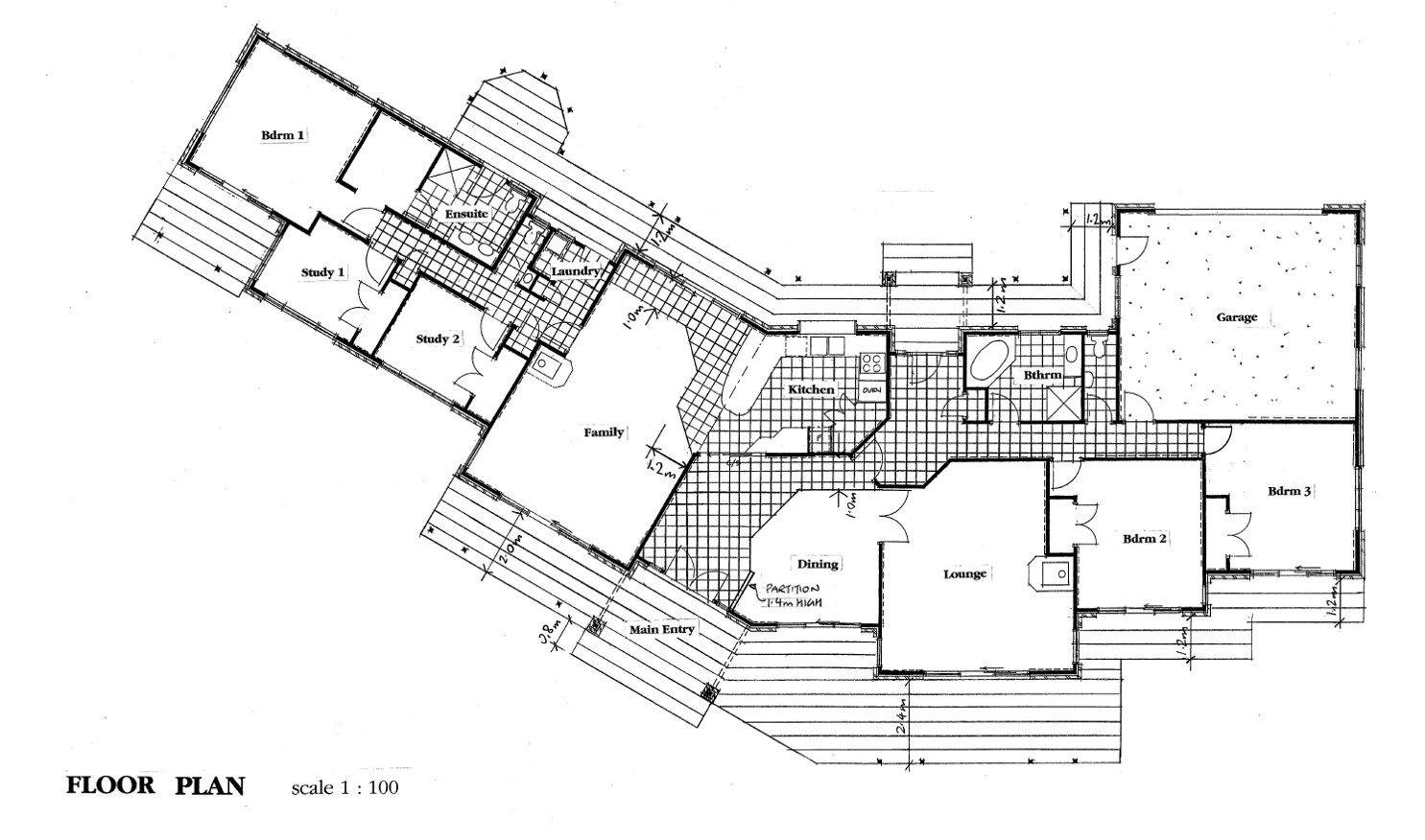 Main floor plan for Beachfront House concept