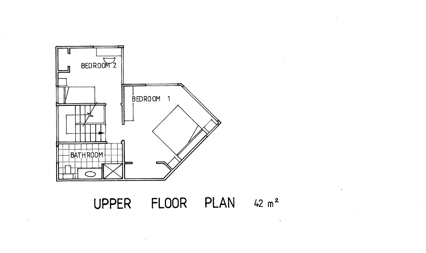 Upper floor plan for Gwyn House, Panmure, Auckland