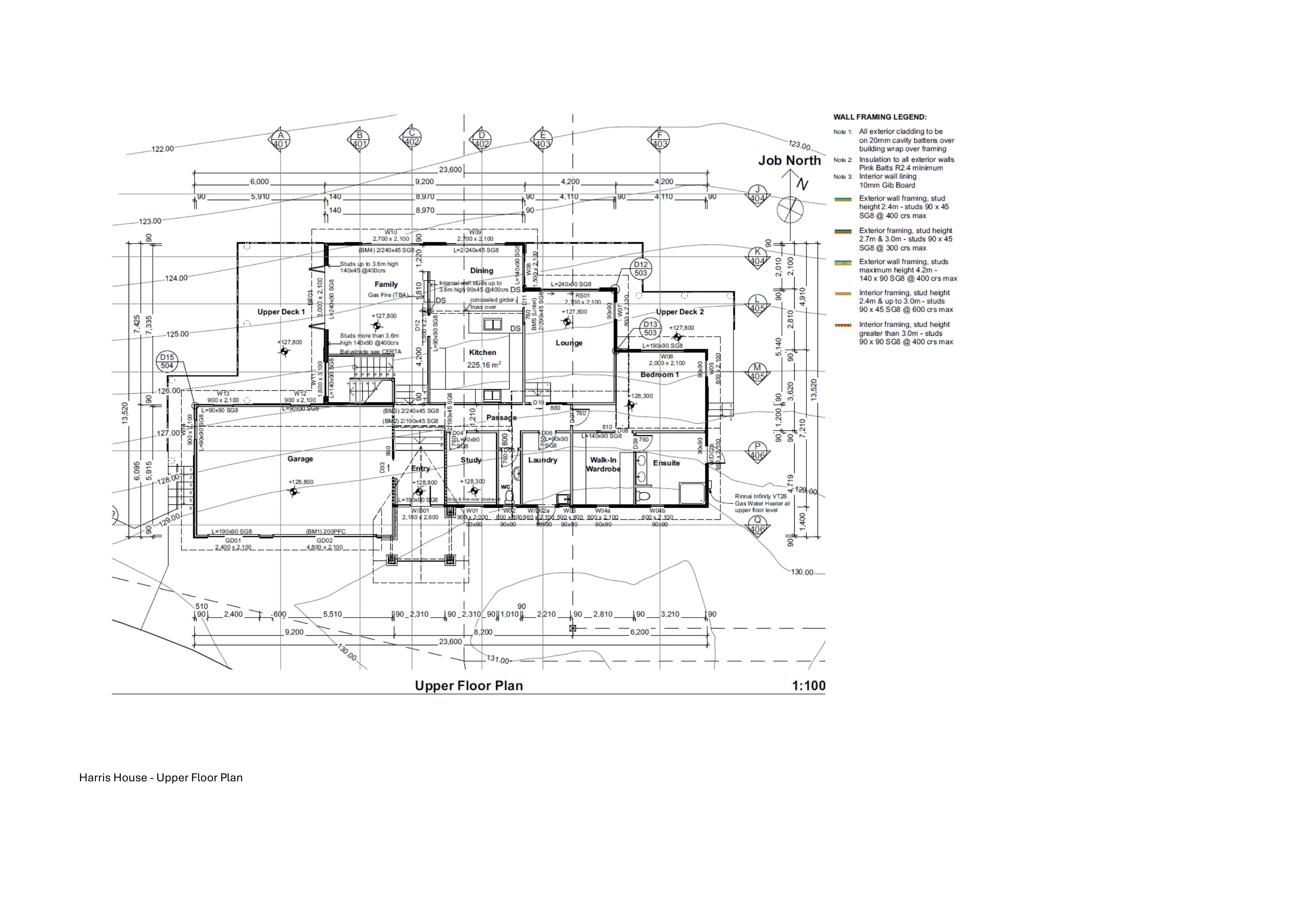 Upper floor plan for Harris House, Whitby, Porirua
