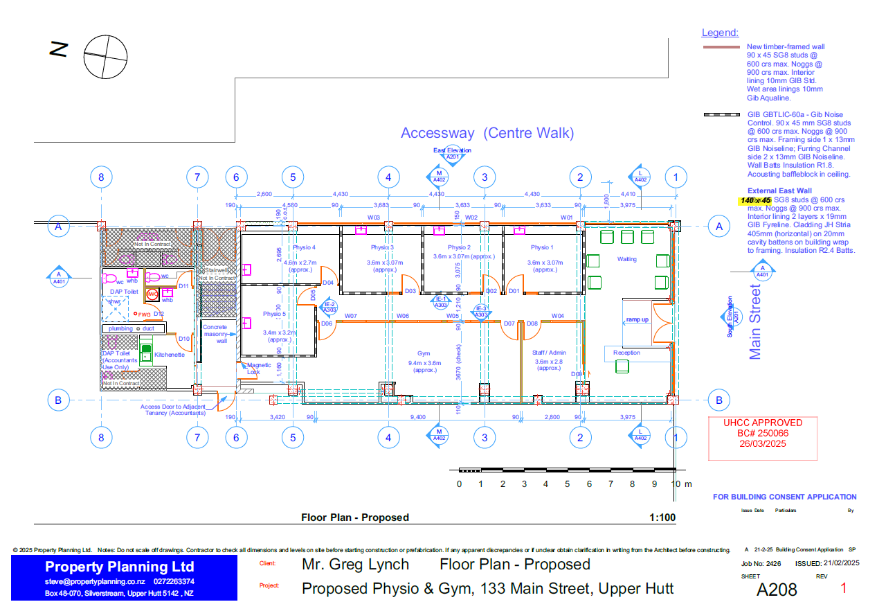 Inform Physio proposed floor plan
