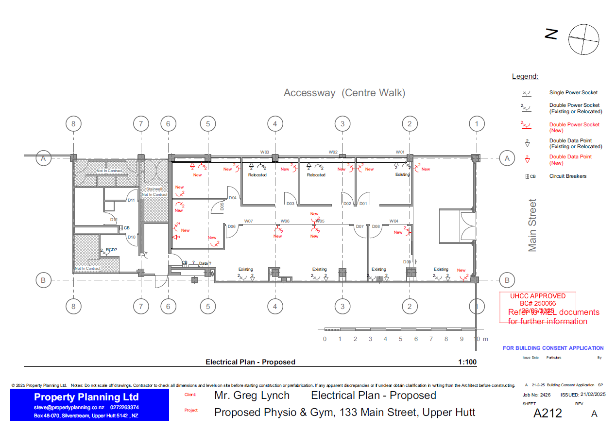 Inform Physio proposed electrical plan