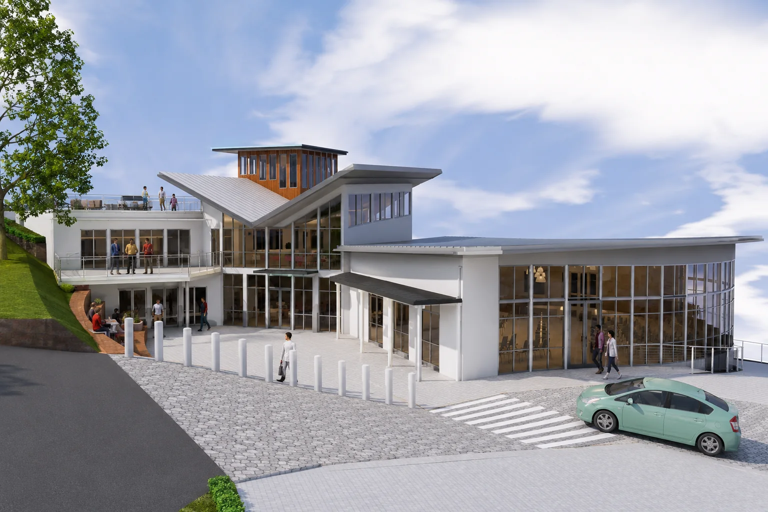 Rendered perspective of the proposed Community Connection Point for Karori Anglican Churches