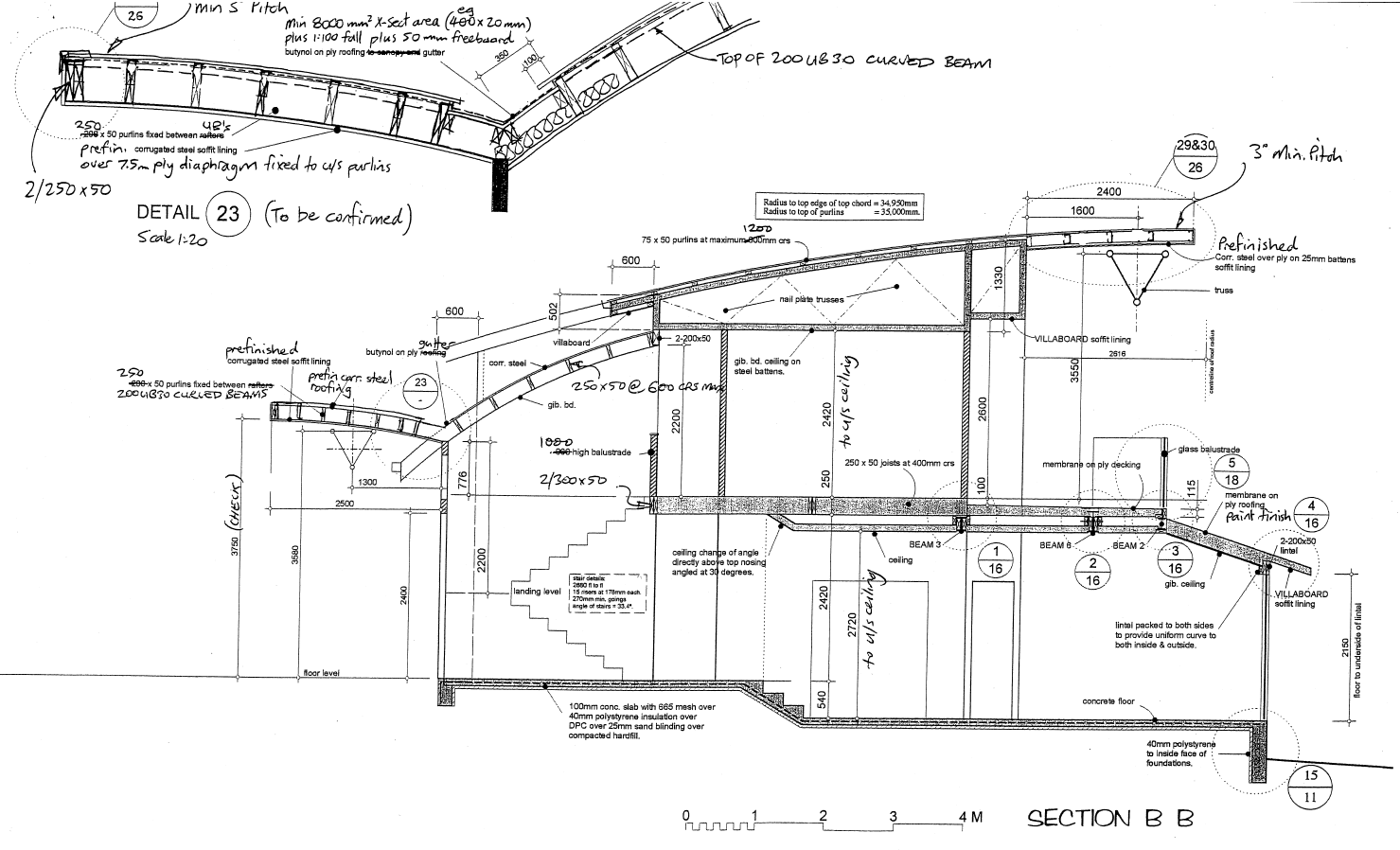 Section B B for Taylor House, Whitby