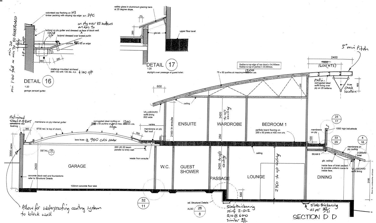 Section D D for Taylor House, Whitby